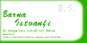 barna istvanfi business card